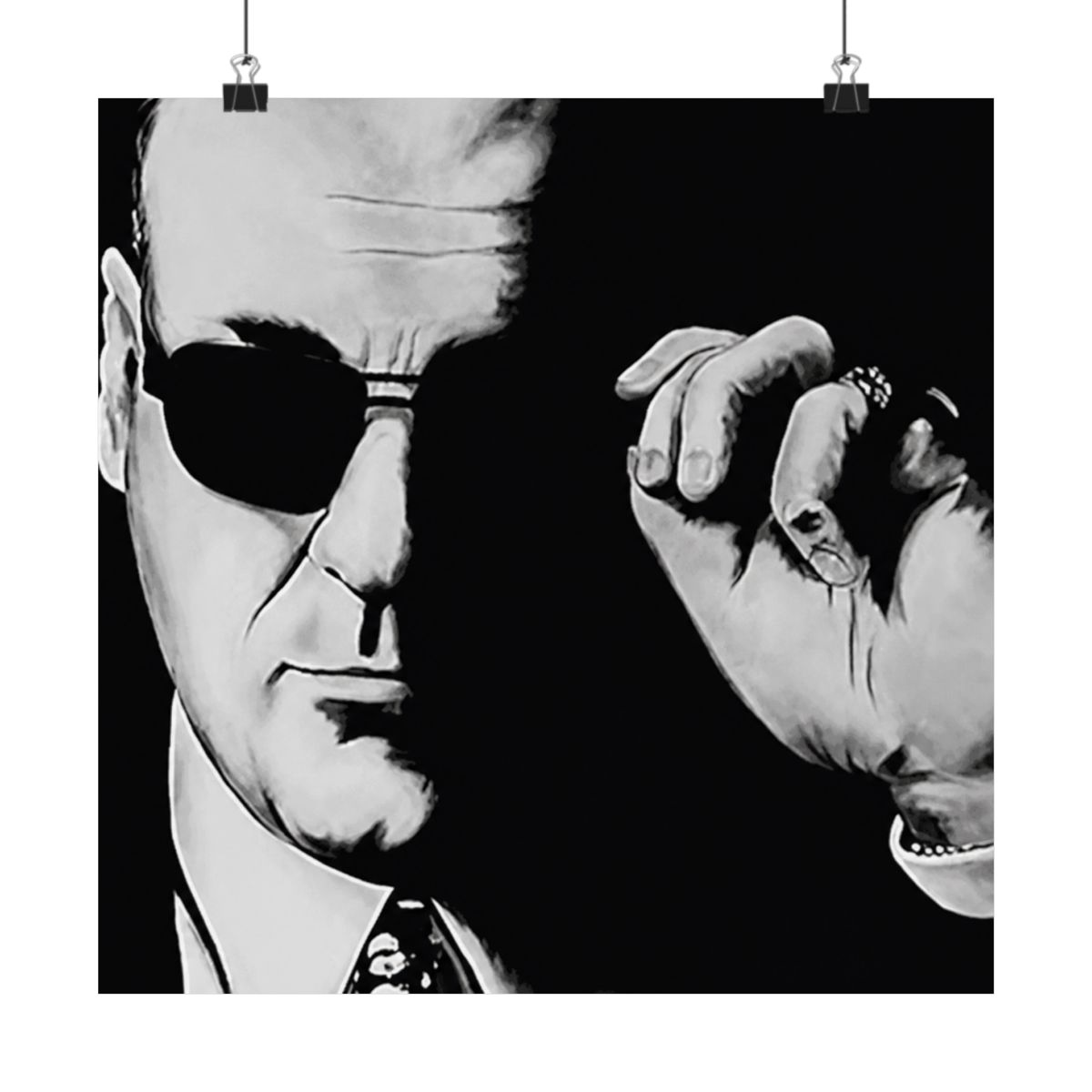 Buyartforless Tony by Ed Capeau 18x12 Art Print Poster Wall Decor The Sopranos Mafia Italian Mob Character Sopranos Mob Boss,Black - alternate angle 1, merchandise